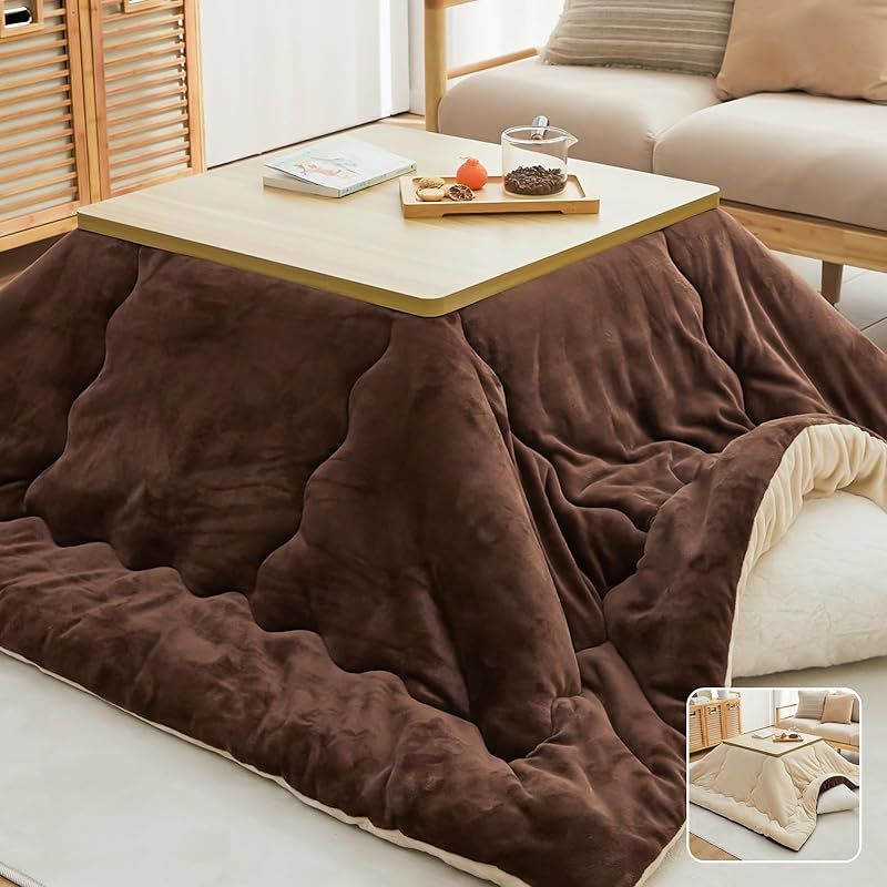 OIGAE こたつ布団 正方形 コタツ布団 吸湿発熱 SEK抗菌防臭 205 285 cm 掛け 洗える こたつふとん リバーシブル 静電気防止 撥水加工 暖かい フランネル 保温 毛抜けない 冬用 コタツふとん 両面 ダマスクブラウン