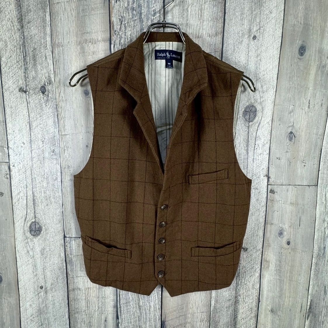 OLD Ralph Lauren 90s ラルフローレン 米国製 USA製 ブラウン 茶色