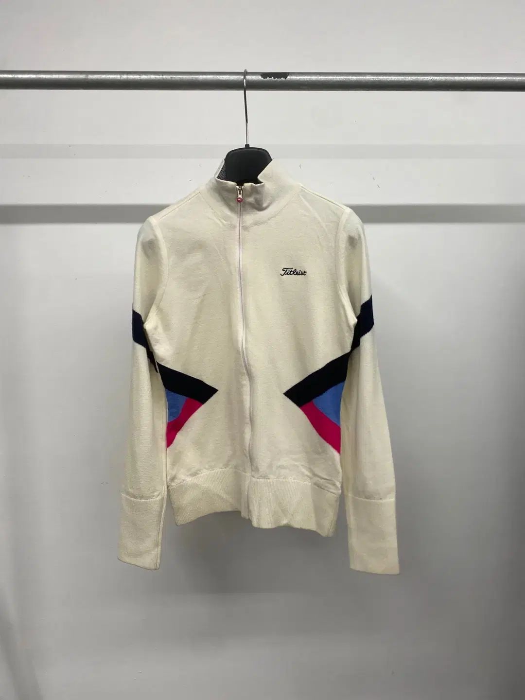 レディース タイトリスト ゴルフ ウール ブレンド プルオーバー ジップアップ ニット セーター 長袖