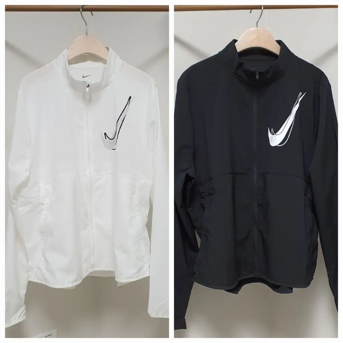 ナイキ ドライフィット ランニングジップアップ ジャケット 白 ブラック