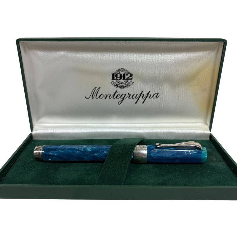 Montegrappa モンテグラッパ 万年筆 シンフォニー ブルー EF 1912 ITALY シルバー925 筆記未