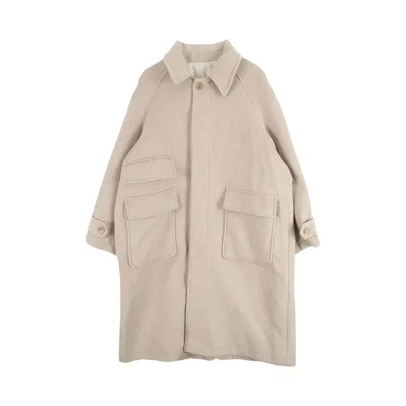 LAFUDGE STORE MEN - M ウールブレンド ポケット ヘドンボタン ロングコート