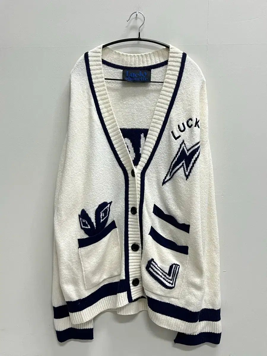 LUCKY CHOUETTE ラッキーシュエトゥ カーディガン アイボリー ネイビー