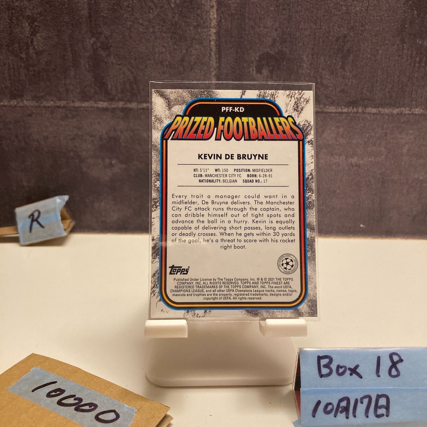 2020-21 Topps Finest Kevin De Bruyne Manchester City FC Prized Footballers Refractor カード