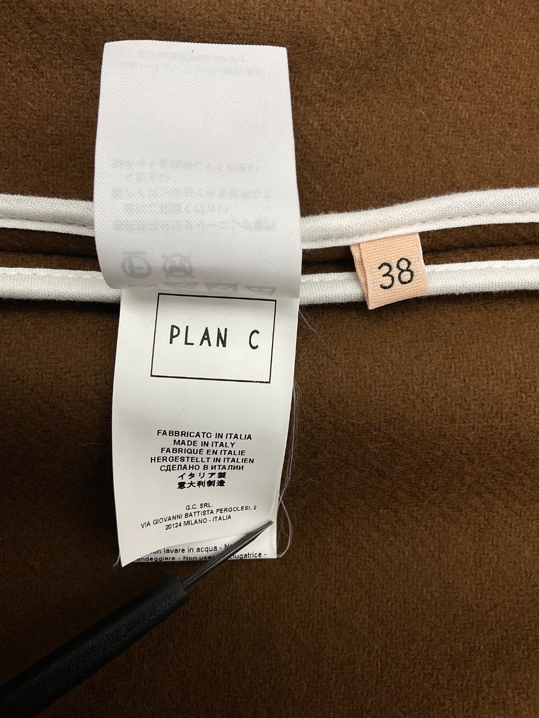 【新品】Plan C ウールレイヤードロングコート 40 ブラウン 未使用 PLAN C プランシー ウールレイヤードロングコート 38 ブラウン