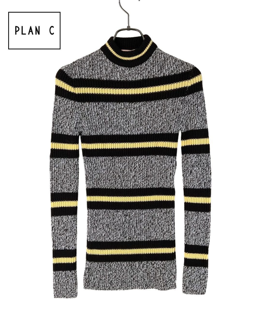 planc ボーダー　ニット　36 未使用 PLAN C プランシー クルーネックボーダーウールニット 36