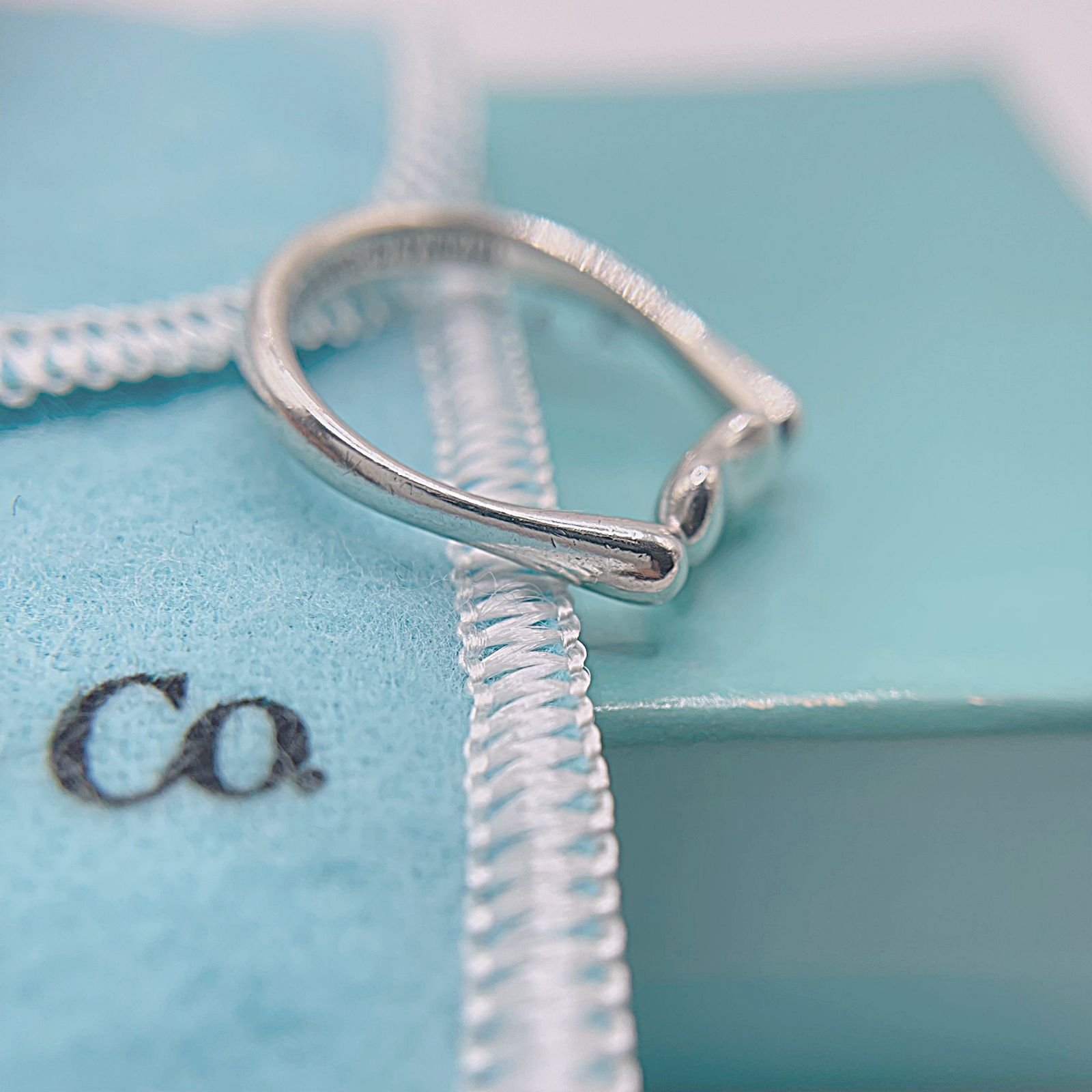 箱付き/ Tiffany&Co. ティファニー ビーンリング 14号 シルバー925