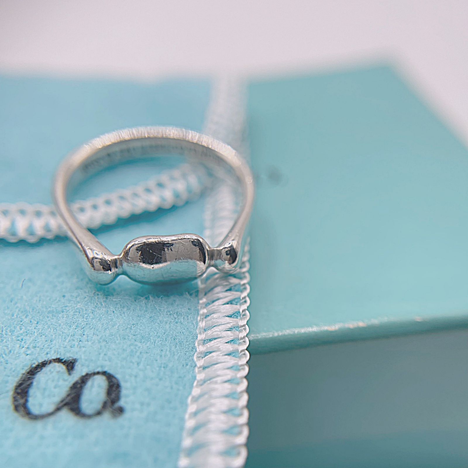 箱付き/ Tiffany&Co. ティファニー ビーンリング 14号 シルバー925