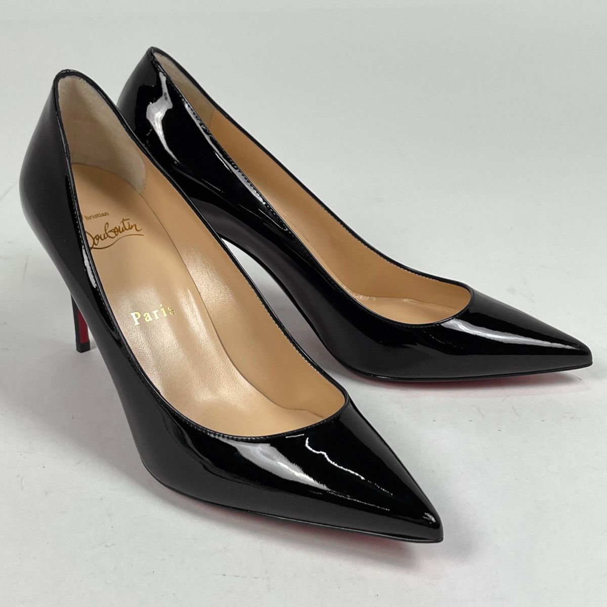 【ルブタン】ポインテッドトゥ ハイヒール エナメル パンプスブラックポインテッド クリスチャンルブタン Christian Louboutin ポインテッドトゥ パンプス