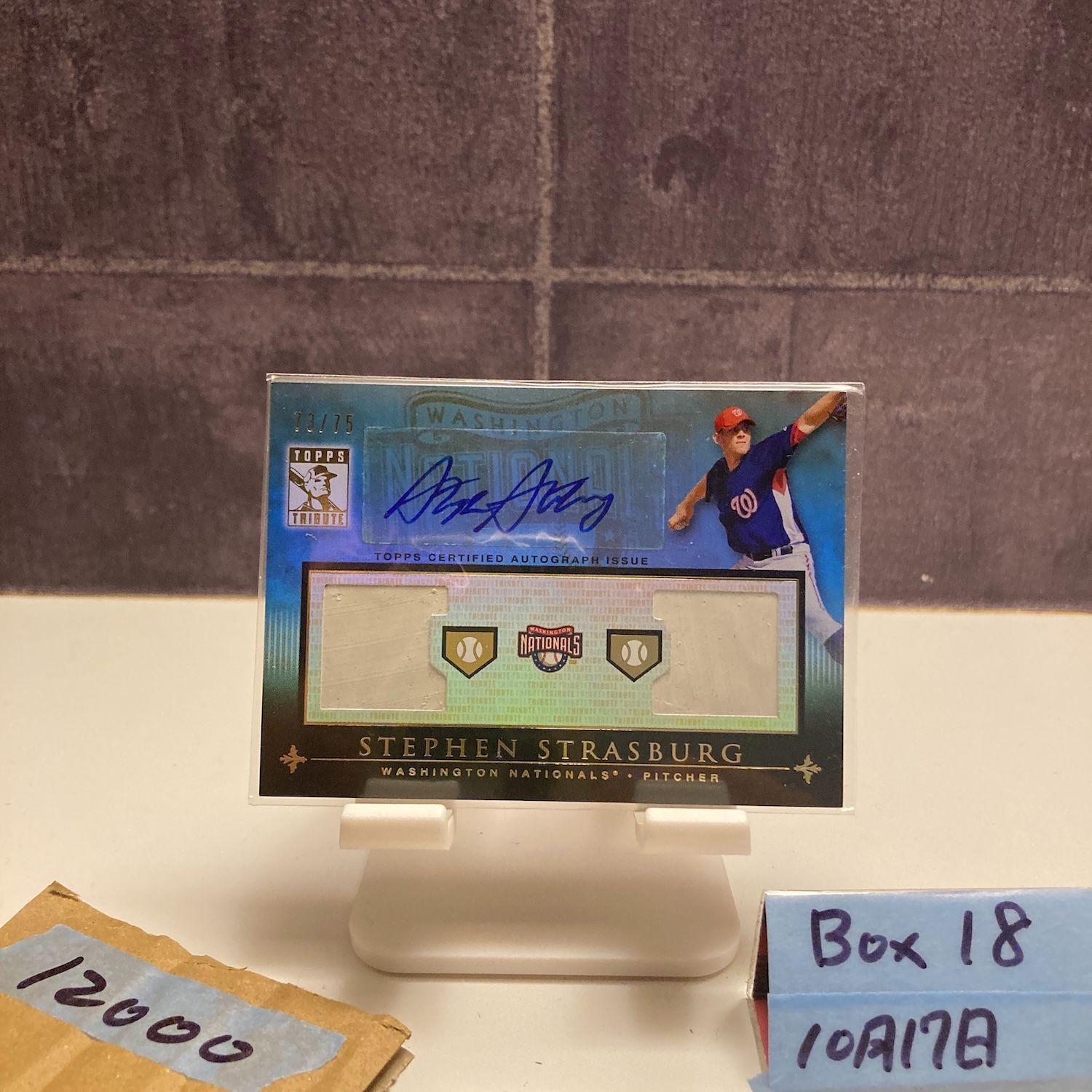 2010 Topps Tribute Stephen Strasburg 73 75 直筆サインカード Washington Nationals カード