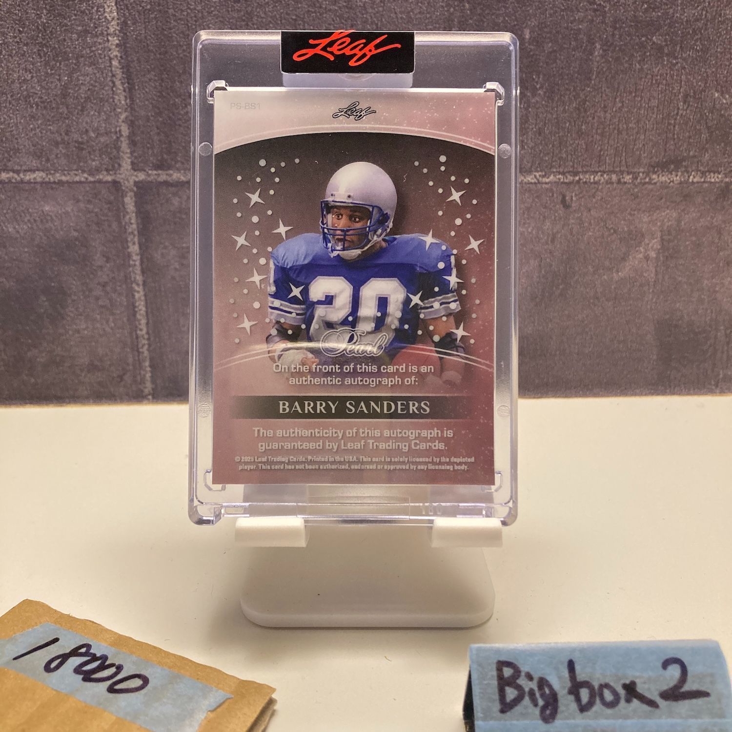 2025 Leaf Barry Sanders 2 6 直筆サインカード Detroit Lions カード