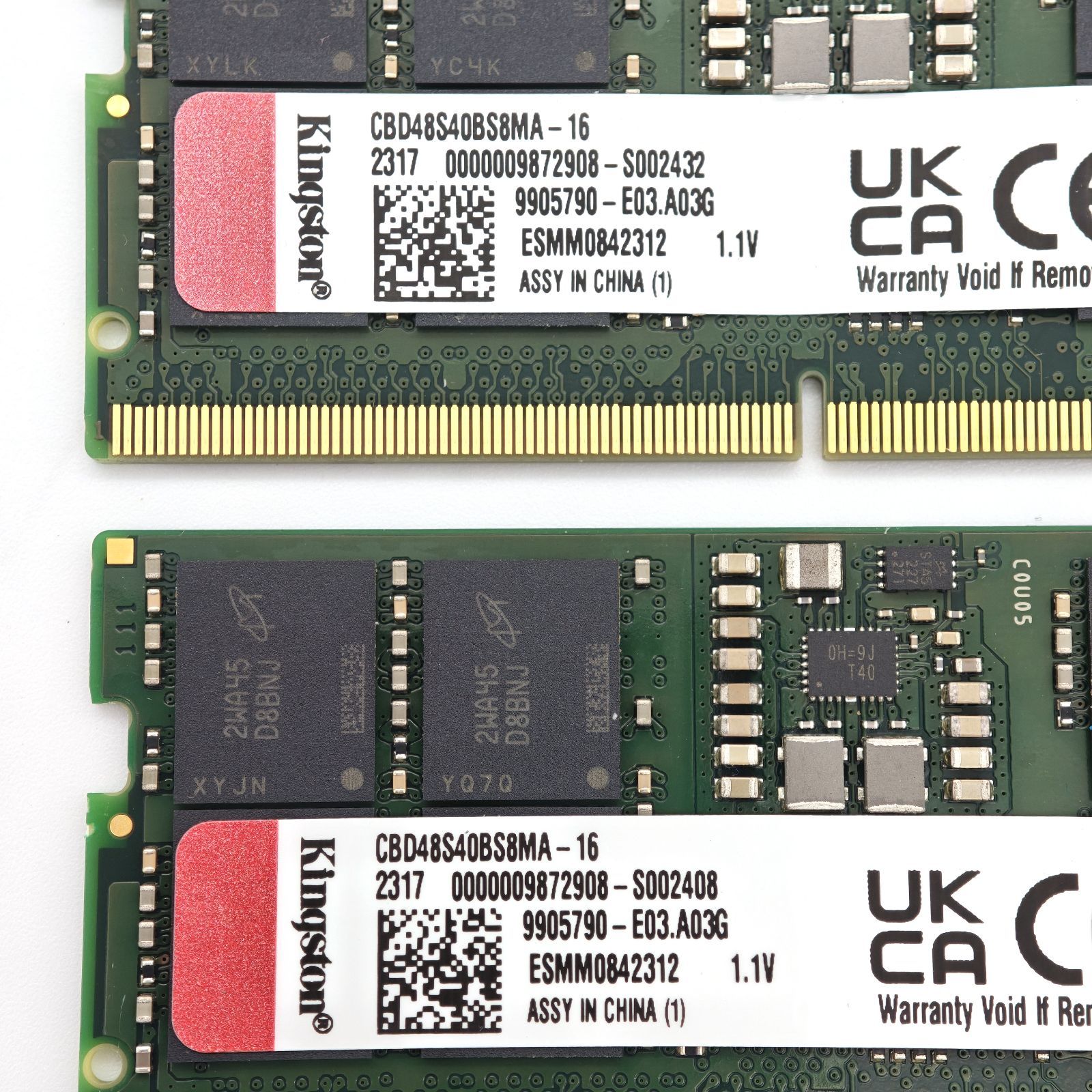 Kingston DDR 5 SO DIMM ノートPC用メモリ 4800 16 GB 合計32
