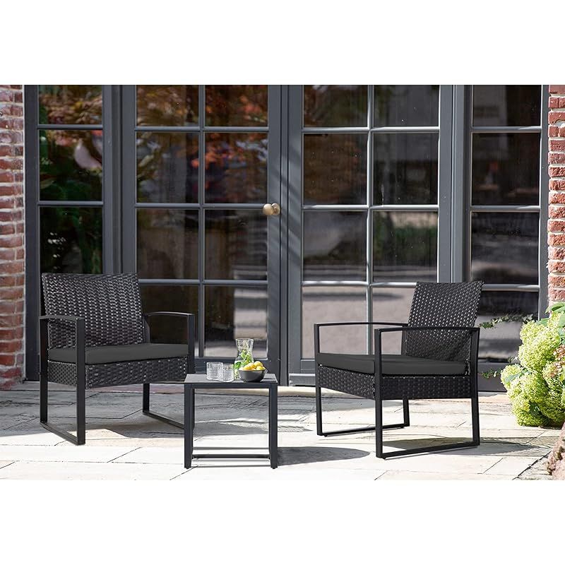 Alebert｢アレベルト｣ ラタン調 ガーデンファニチャー ガーデンテーブルセット テーブルセット 3点セット ベランダ 椅子 テーブルチェア ガーデンチェア アウトドア ２人用 耐水 耐熱 耐日光 おしゃれ 組立簡単 庭 プールサイド 室外用 四