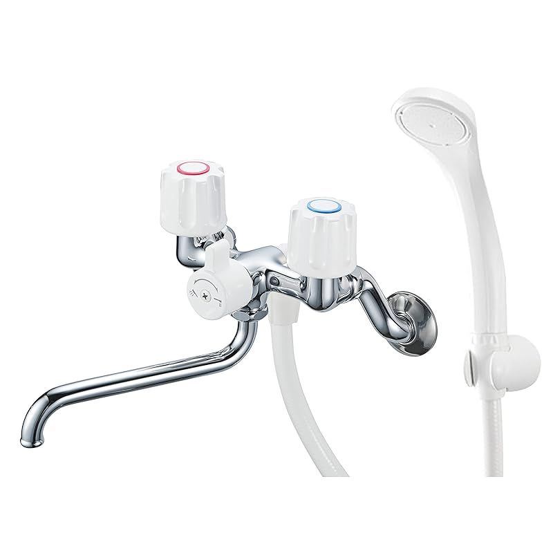 SANEI サンエイ ツーバルブシャワー混合栓 ホース長さ1.6 m 節水 一般地 寒冷地共用形 浴室水栓 シルバー SK 11-W-13