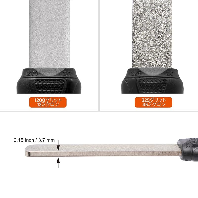 SHARPAL 121N スティックタイプナイフシャープナー 両面ダイヤモンド砥石 ダイヤモンドシャープナー 斧砥石 粗研ぎ ?研ぎ 荒研ぎ面325 仕上げ面1200 (クラシックバージョン、黒) 1