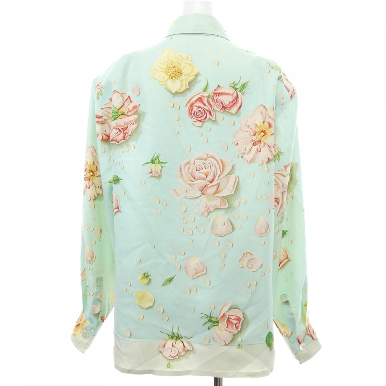 ヴィンテージ エルメス HERMES LA ROSEE ツイルレーヌ. シャツ