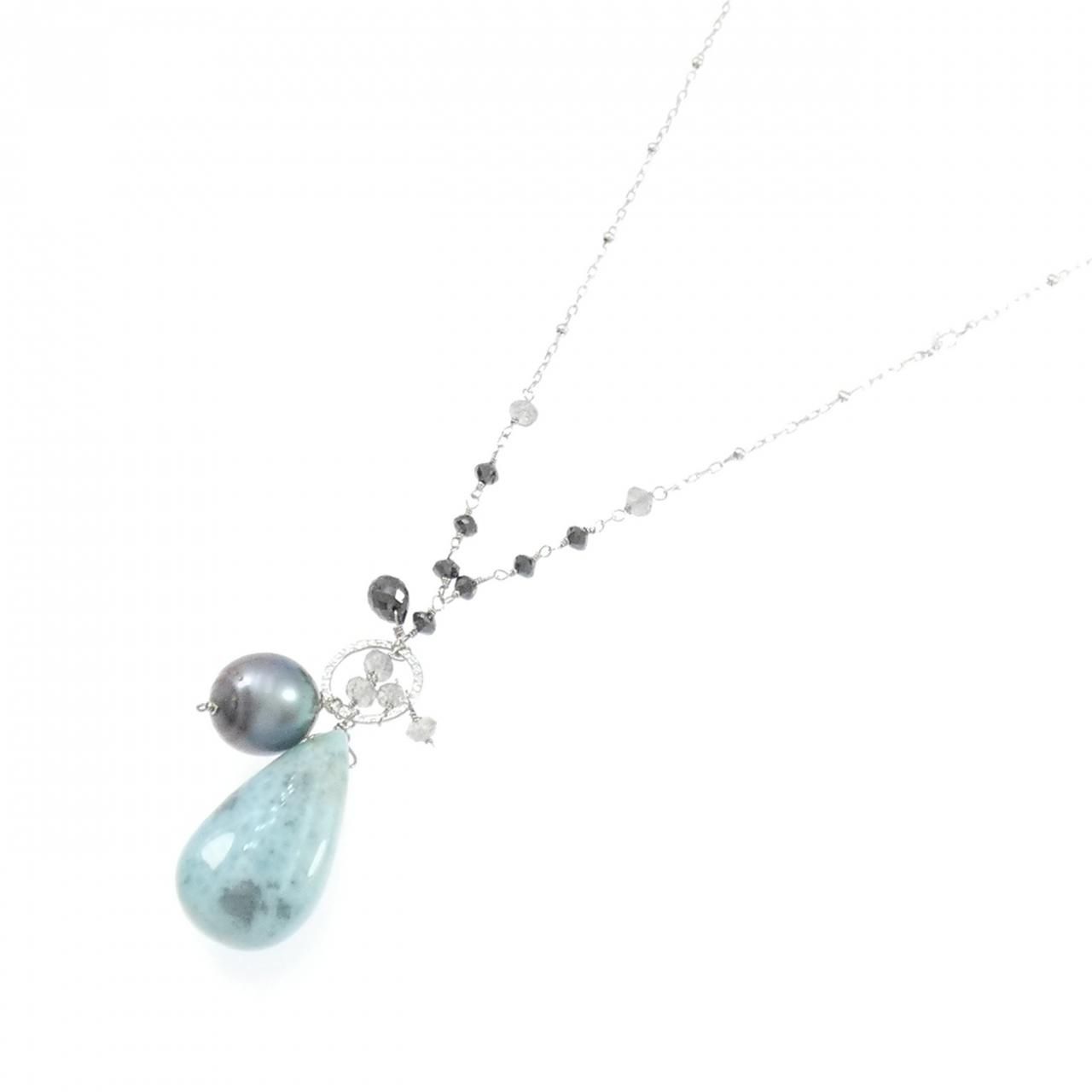 K 18 WG ストーン ネックレス