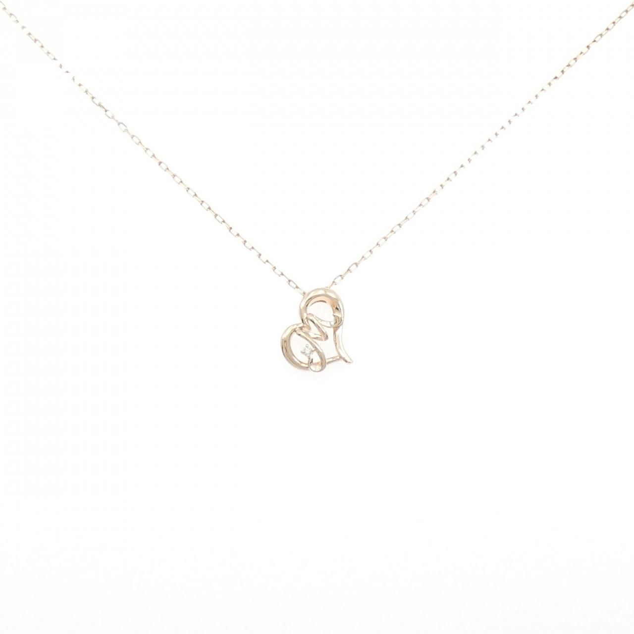 K10PG ハート×イニシャルM ダイヤモンド ネックレス 0.004CT - メルカリ