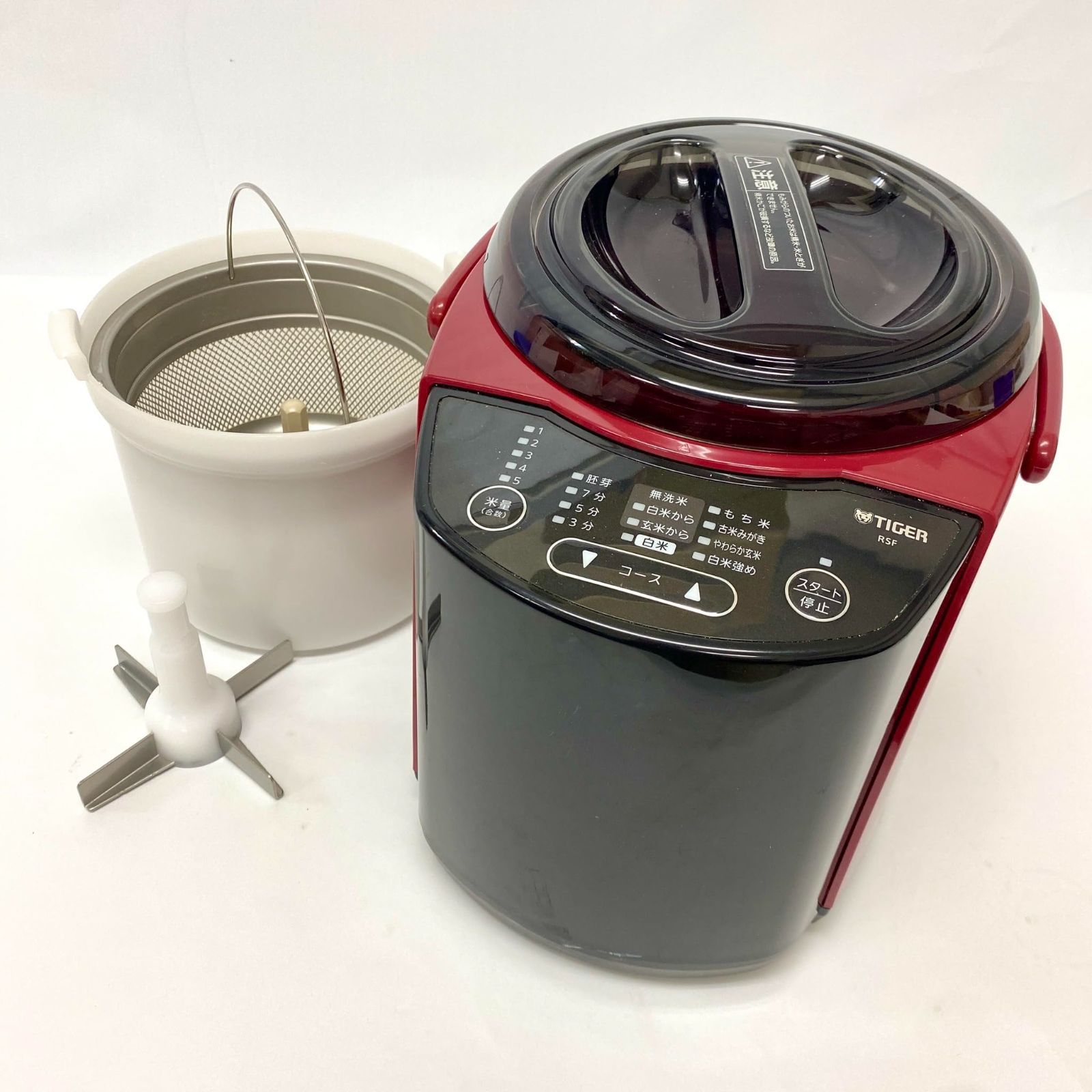 タイガー魔法瓶 TIGER 精米機 家庭用 変速かくはん式 無洗米 RSF A 100 R レッド 3546