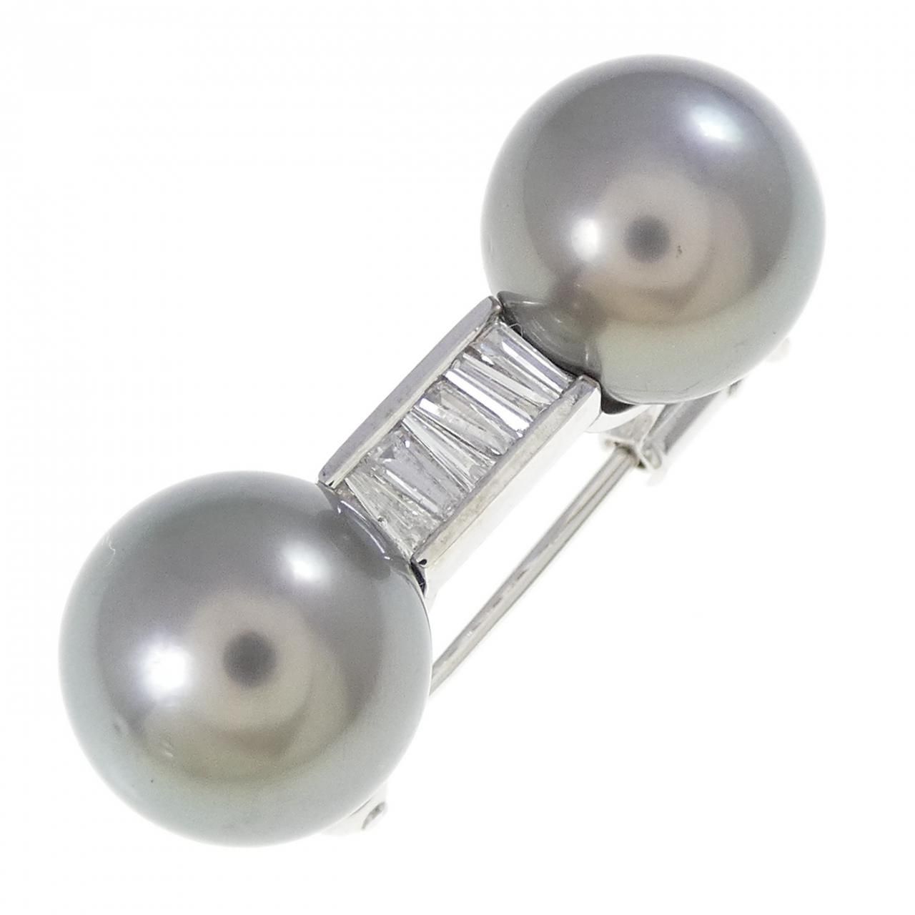 PT K 14 WG 黒蝶パール ブローチ