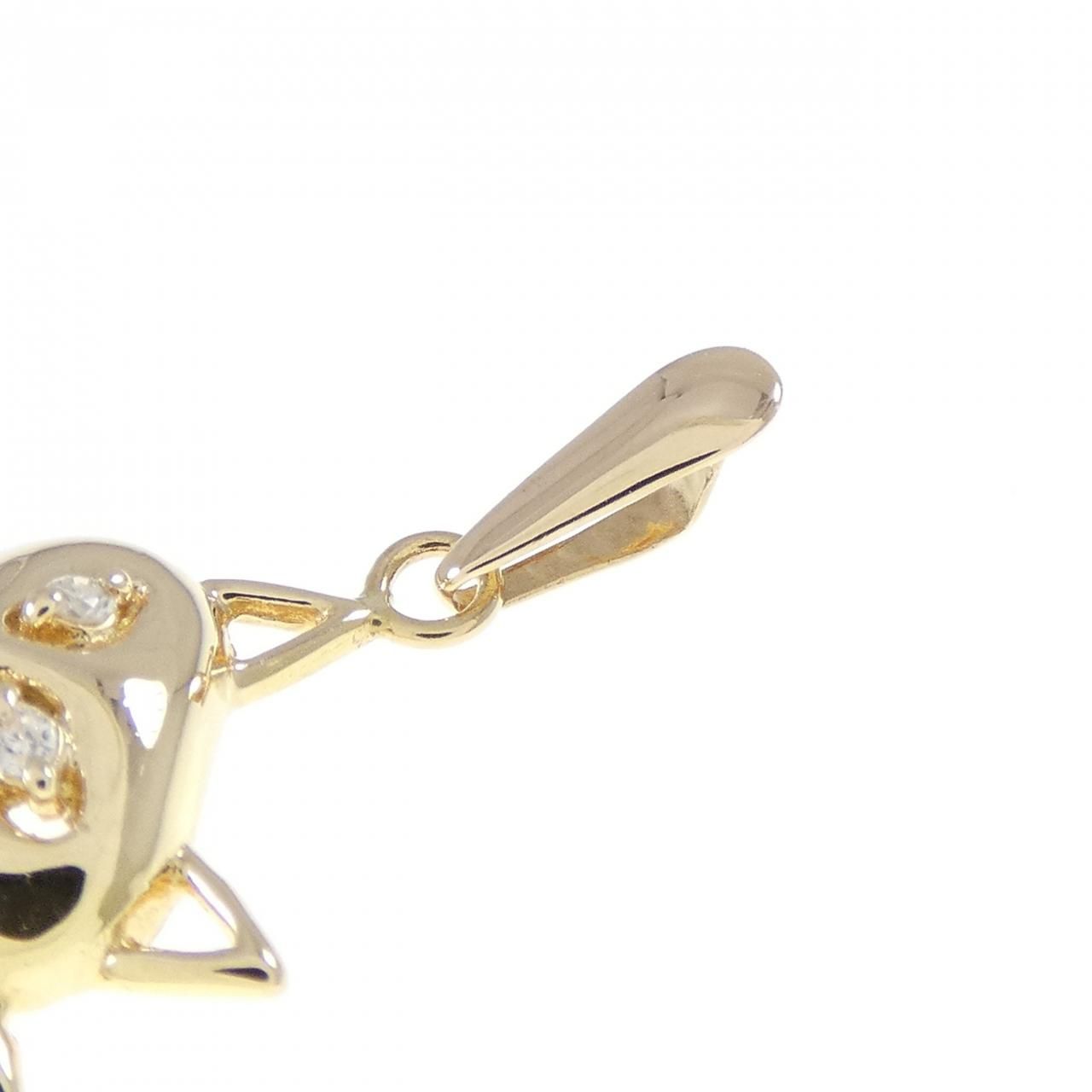  K 18 YG キャット ダイヤモンド ペンダント ブローチ コサージュ アクセサリー