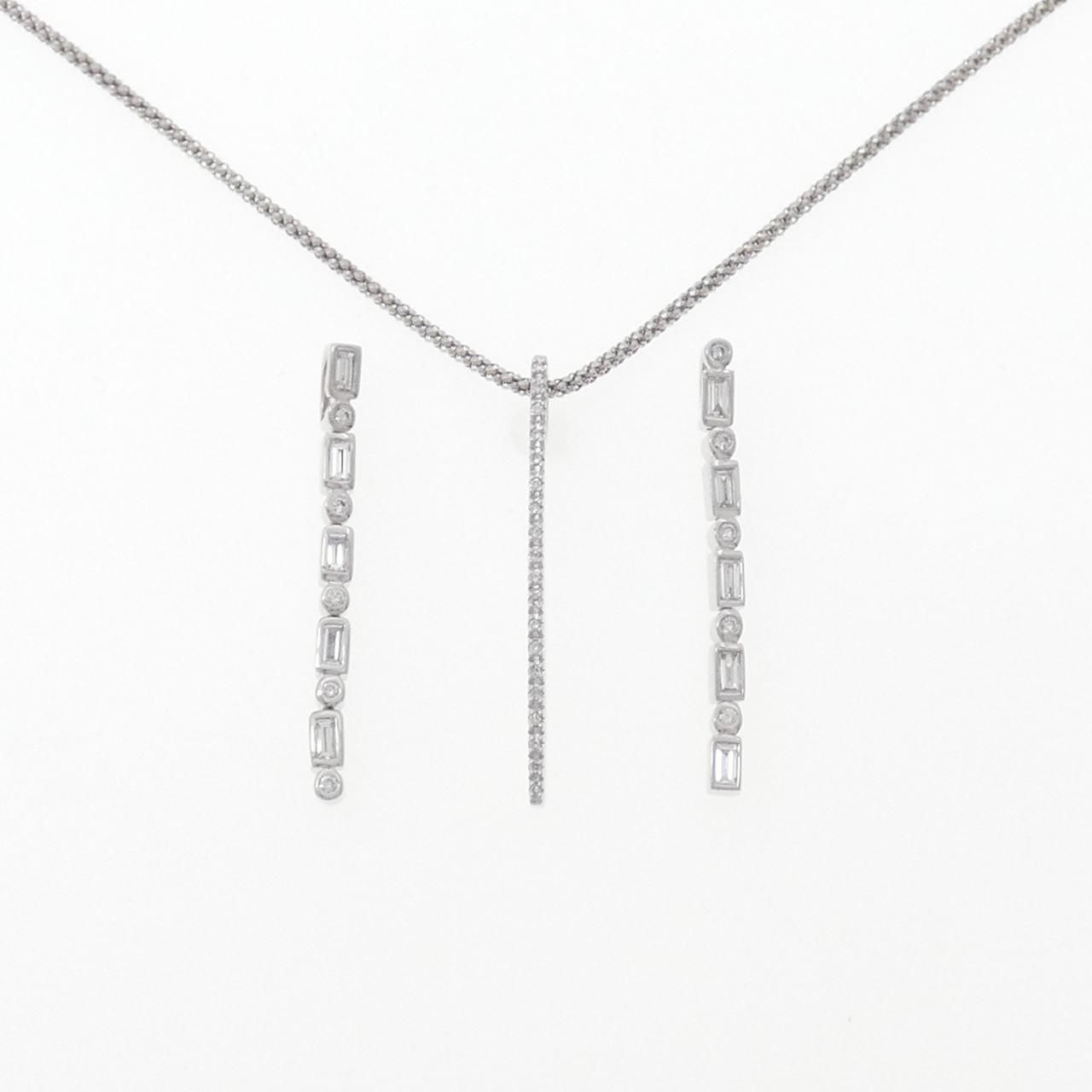 K18WG 2WAY ダイヤモンド ネックレス 0.43CT - メルカリ