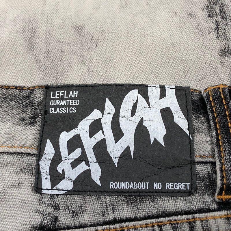 LEFLAH ダメージ加工 ライトブルーデニムパンツ XLサイズ 人気】LEFLAH 