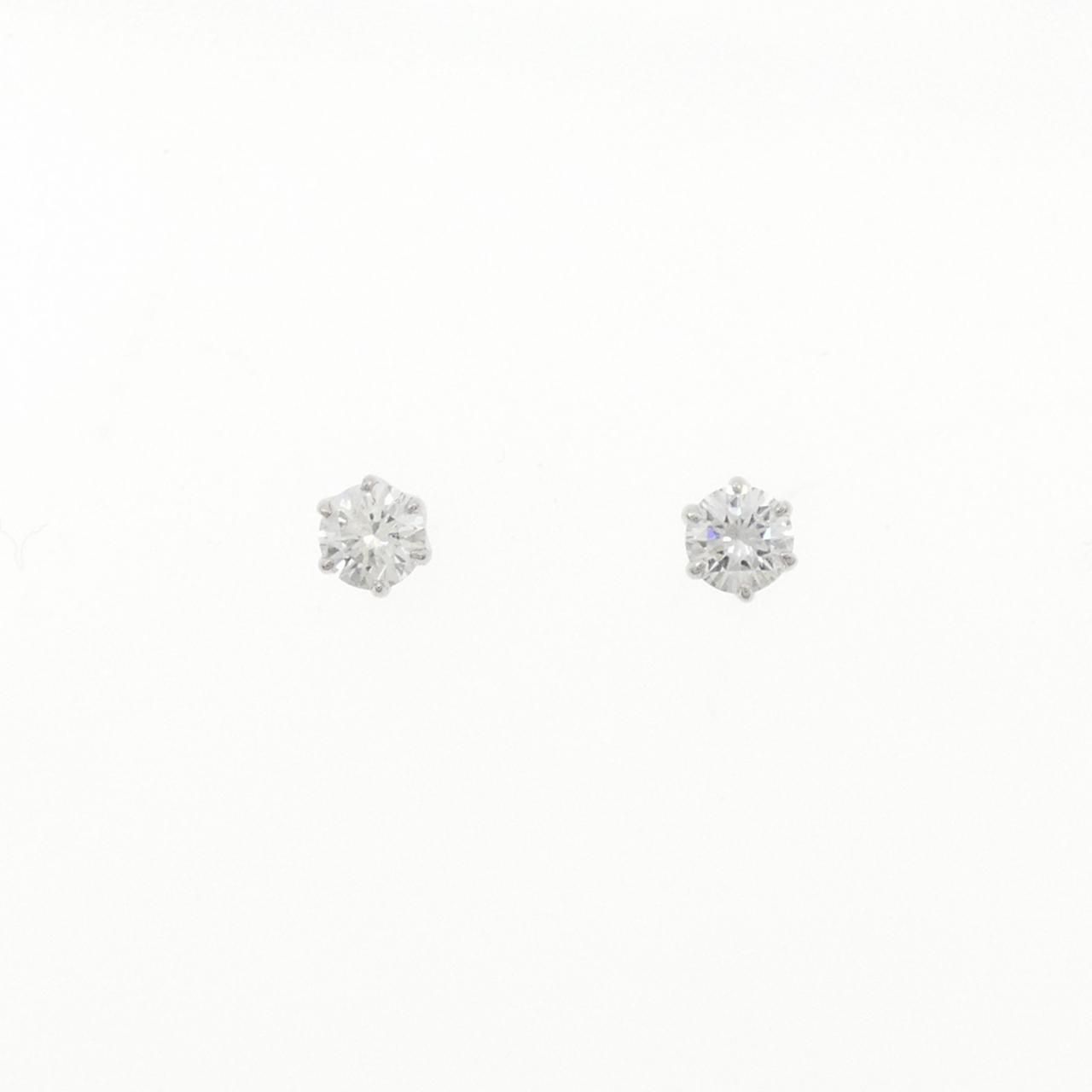 PT 900 ダイヤモンド ピアス 0.304 CT 0.309 E SI 2 VG