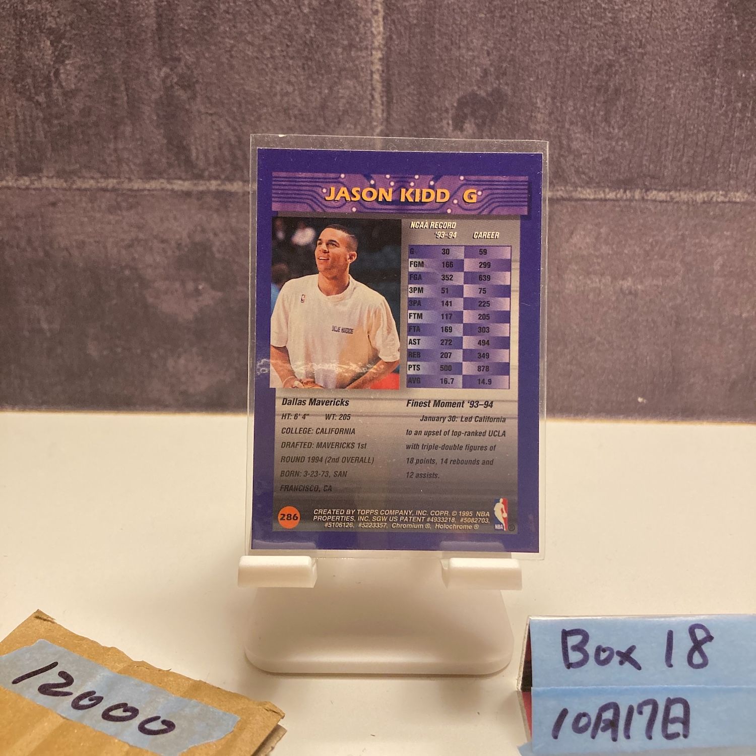 1994-95 Topps Finest Jason Kidd Dallas Mavericks カード