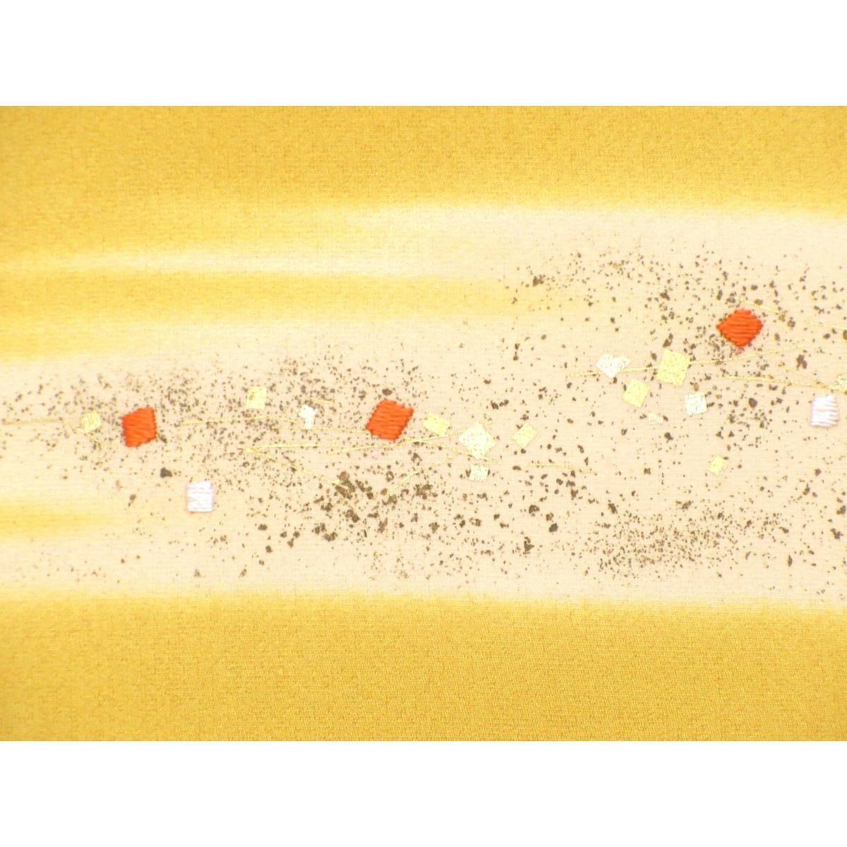 名古屋帯 染帯 金彩加工刺繍入り 開き名古屋