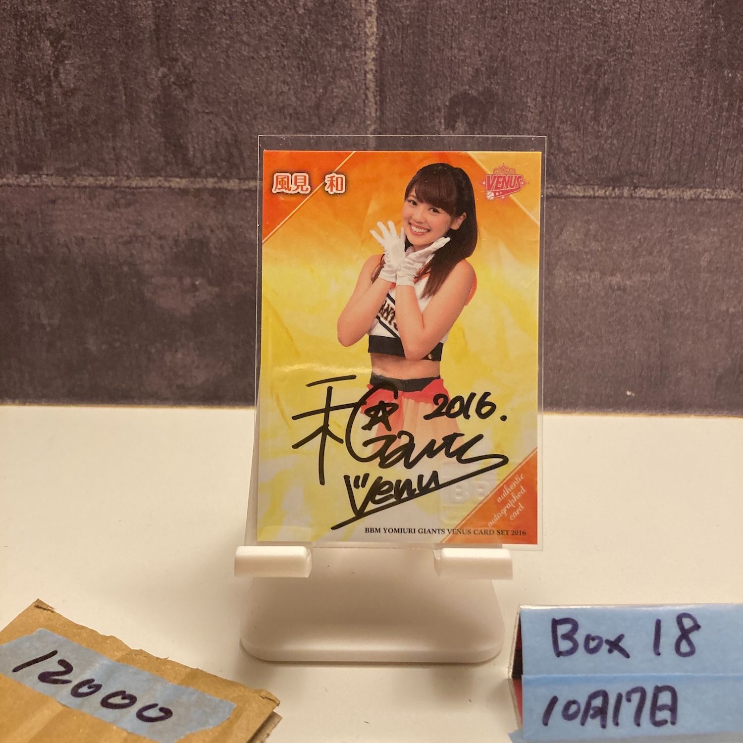 2016 BBM 風見和 029 100 直筆サインカード 読売ジャイアンツ ヴィーナス カード