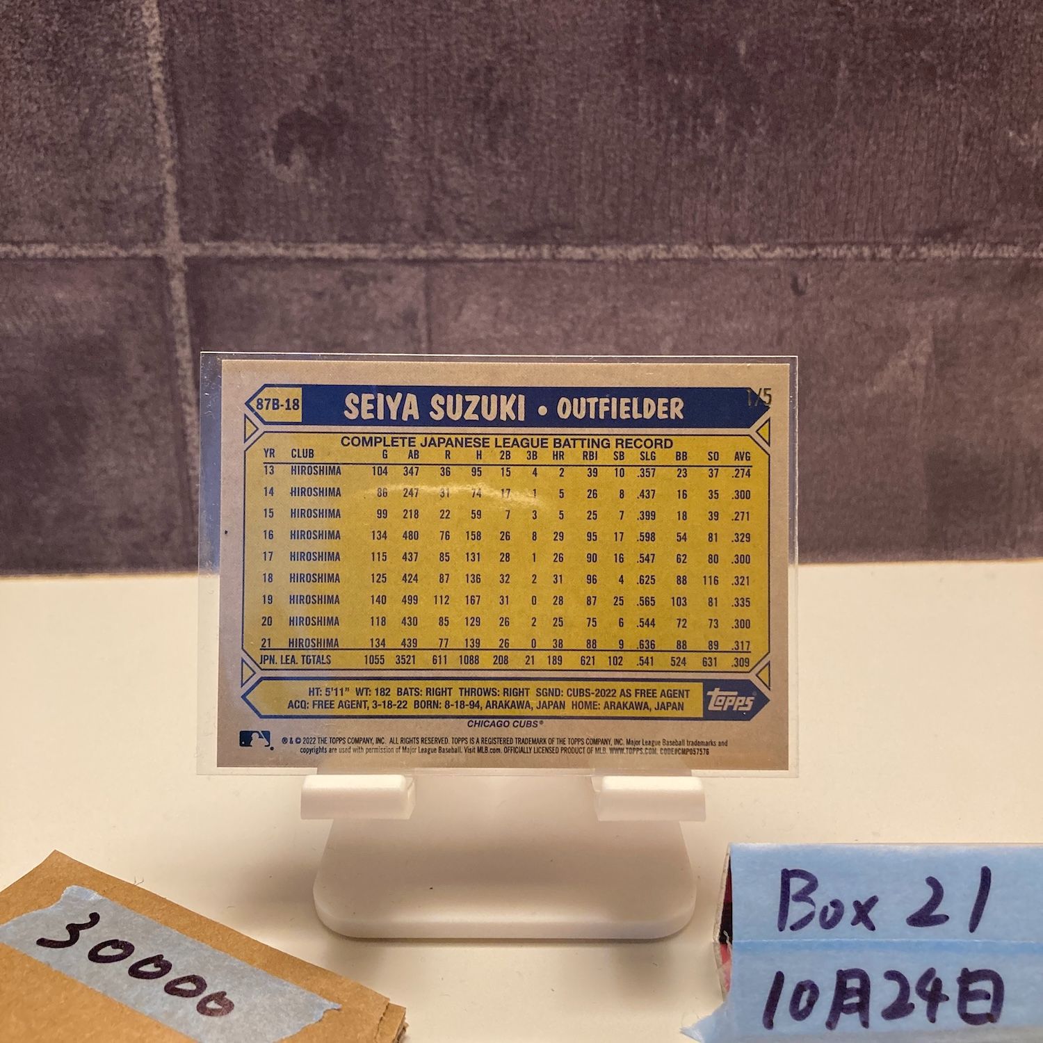 2025 Topps 鈴木誠也 Seiya Suzuki シカゴカブス RC ルーキー Rookie Red 桜さくら Cherry Blossom カード