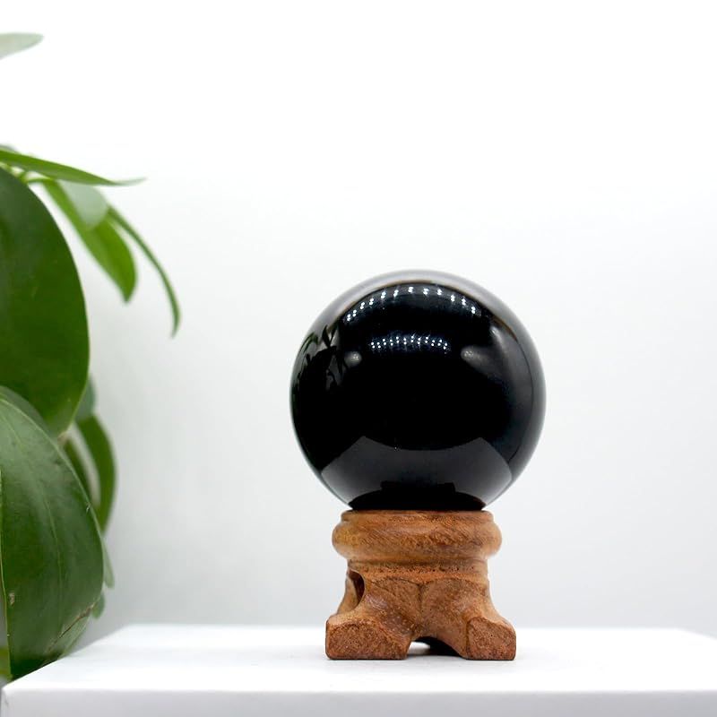 新品】 [TANAKA・YA] 完全天然黒曜石 球直径約37-40mm 重さ約75-80g