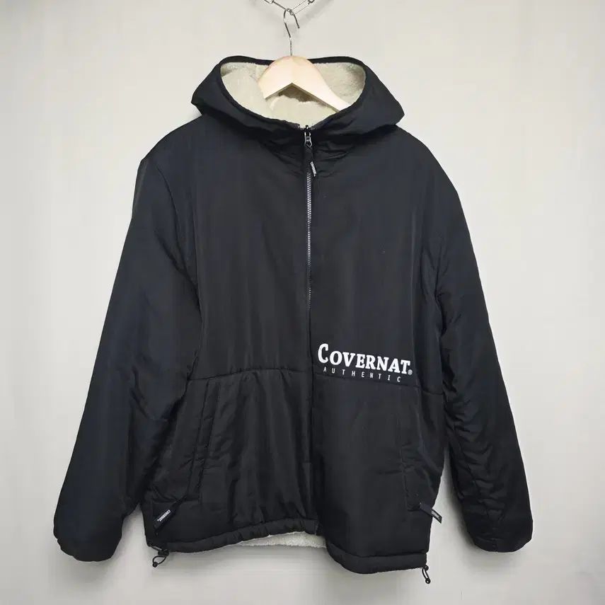 COVERNAT メンズ リバーシブル フリース ジップアップフーディー M