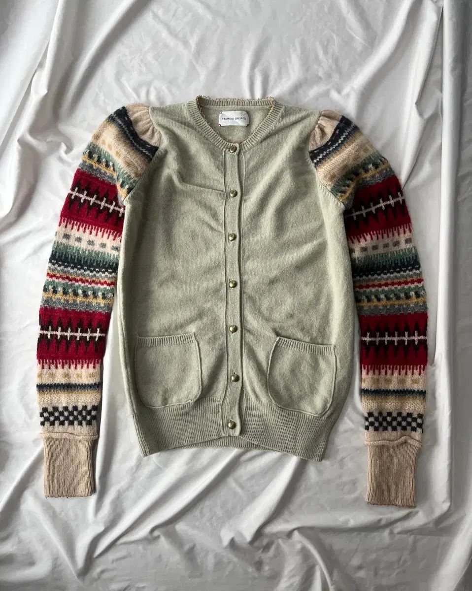 ツモリチサト ノルディック ウール ポケット ニット カーディガン セーター