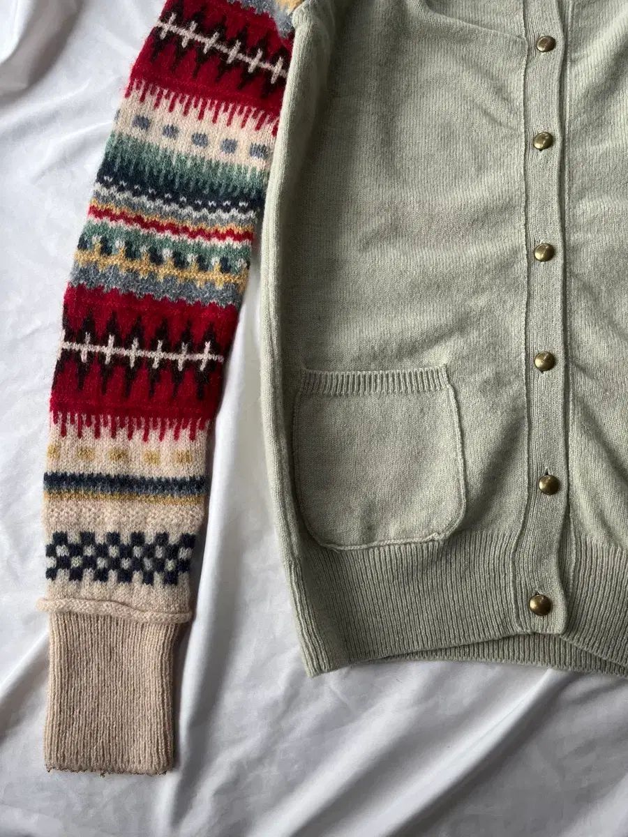 ツモリチサト ノルディック ウール ポケット ニット カーディガン セーター