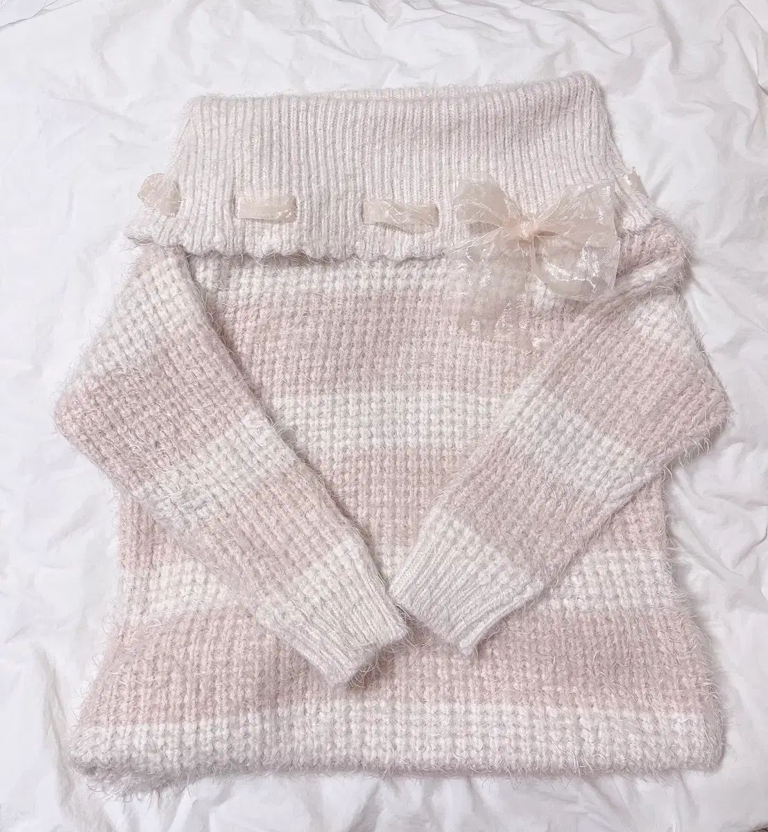 リズリサ オフショルダー ニット リボン 姫ギャル ラテギャル ロギャル