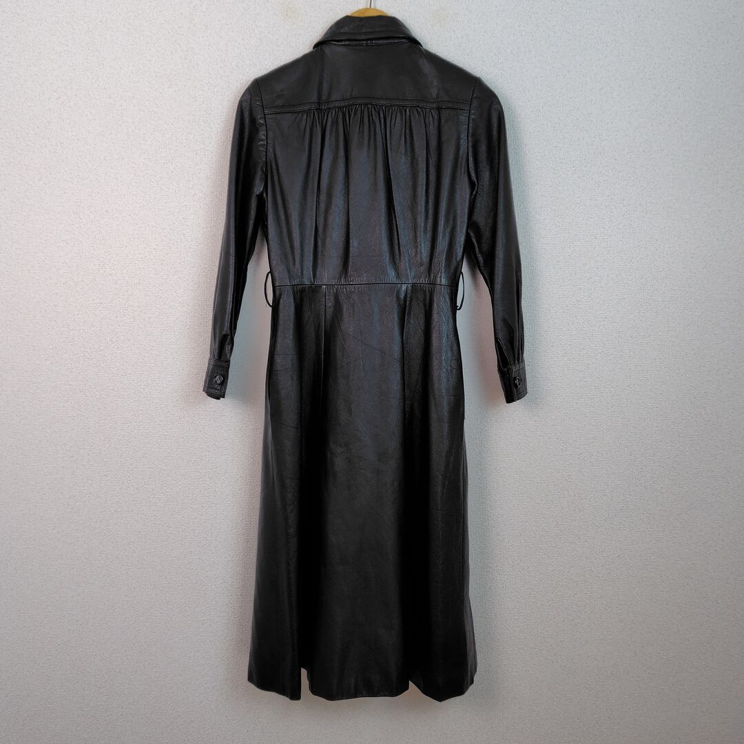 VINTAGE ヴィンテージ レザートレンチコート ロングコート ブラック 9