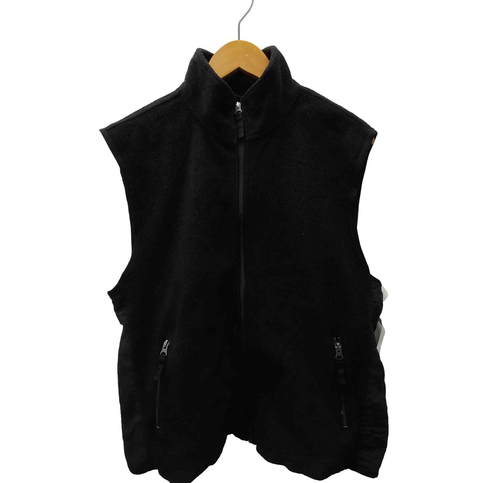 90s OLD GAP ブラックフリースベスト ギャップ Gap 90-00S OLD 紺タグ バックポケット ナイロン