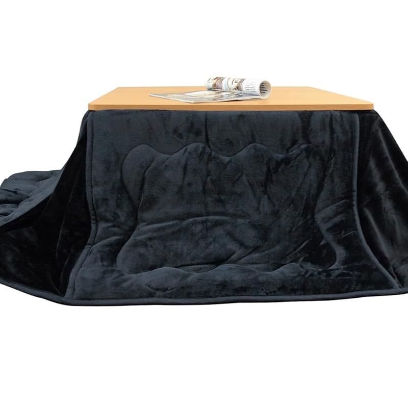 即納：リヴェール こたつ布団 こたつ掛け布団 省スペース 正方形 洗える フランネル あったか 暖かい ボリューム 北欧 おしゃれ コンパクト コタツ布団 約180×180cm (ネイビー) 1