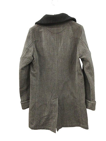 ティーエスエス ts(s) ダブルブレスト チェスターコート リブ グレー 1