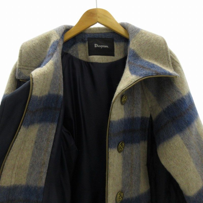 ダイアグラム　ウールコンビ　ジャケット　シャギー　モヘヤ　ウール　切替ホワイト OUTER PRE ORDER 10%OFF | GRACE CONTINENTAL グレースコンチネンタル