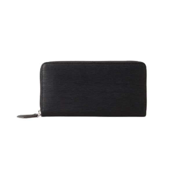 タケオキクチ 財布 レザーリップルシリーズ ロングウォレット メンズ ブラック 019 00