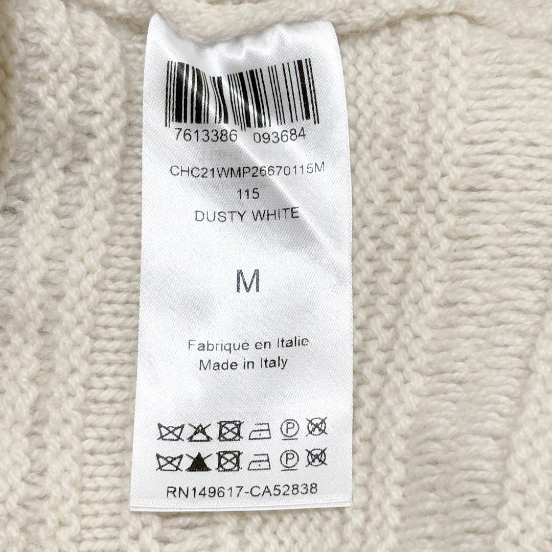  Chloe 肩フリルニット M イタリア製 ホワイト 長袖 ニット セーター