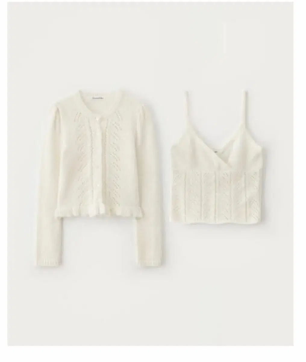 サムウェアバター ブラッシュ フリル カーディガン アイボリー