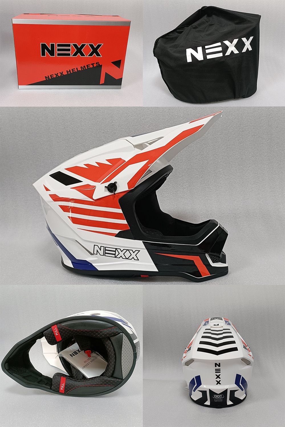 NEXX オフロードヘルメット フルフェイス DOT認証 軽量設計 内装脱着可 NEXX オフロードヘルメット フルフェイス DOT認証 軽量設計 内装脱着可