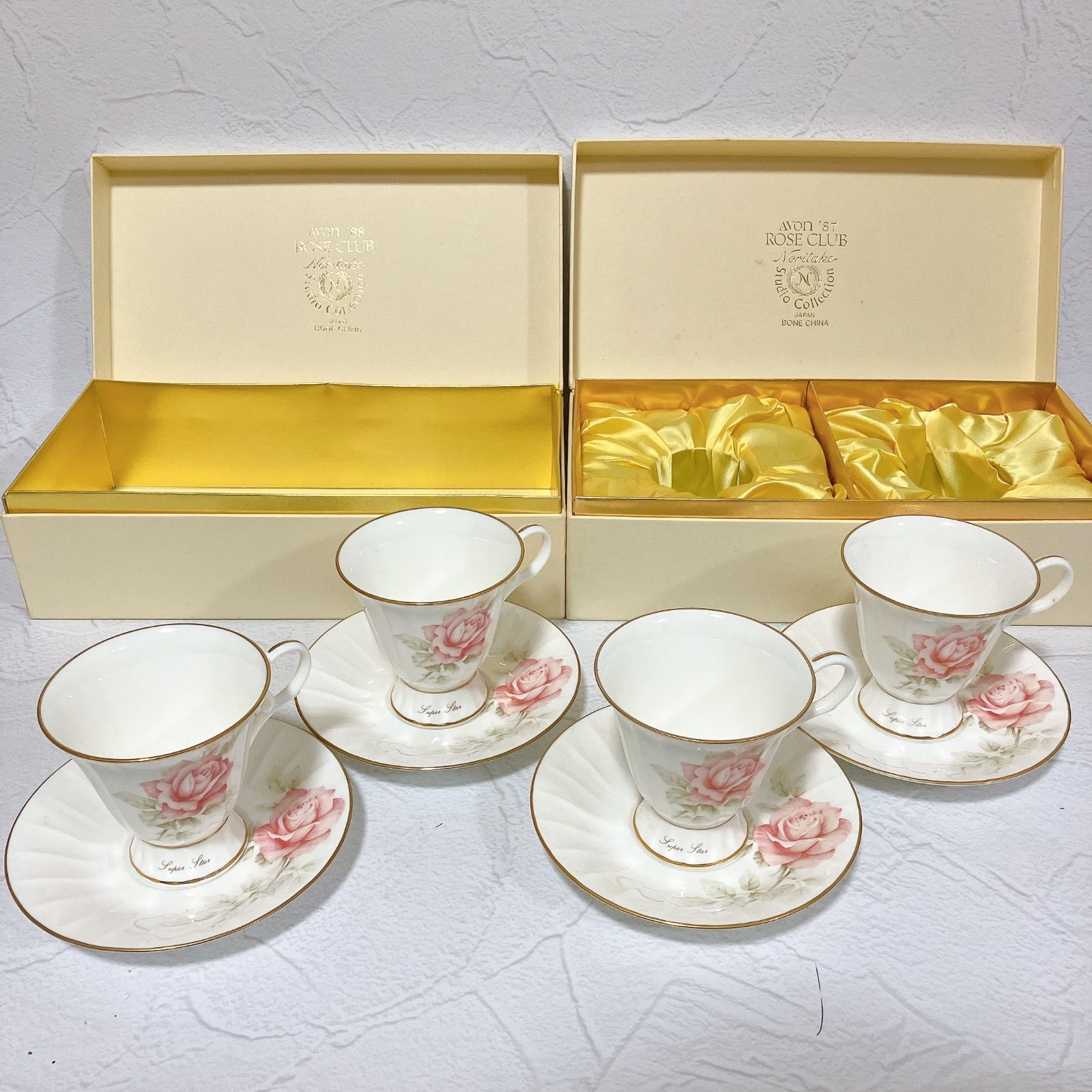 AVON Rose Club ノリタケ スタジオコレクション カップ＆ソーサー 4客
