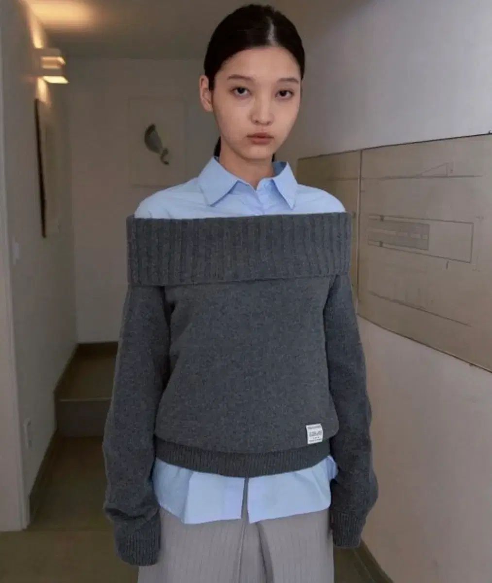 シヌーン SINOON オフショルダー グレー