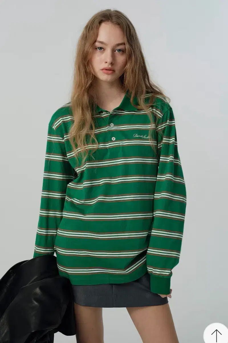 ダンスト マルチストライプ グリーン ラグビーシャツ