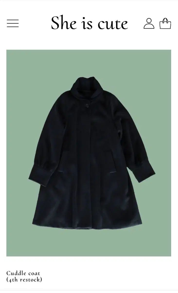 Sheiscute Cuddle coat ブラック